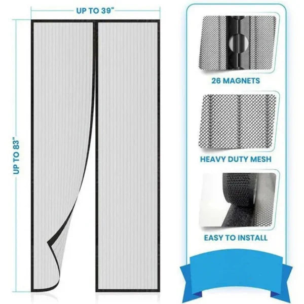 Magic Mesh Magnetic Door Curtain (Size: 4 Foot/ 7 Foot)