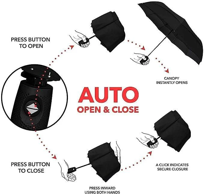 ☔Compact Automatic Open Close Lightweight Umbrella GET FREE Silicone Shoes Cover 😍