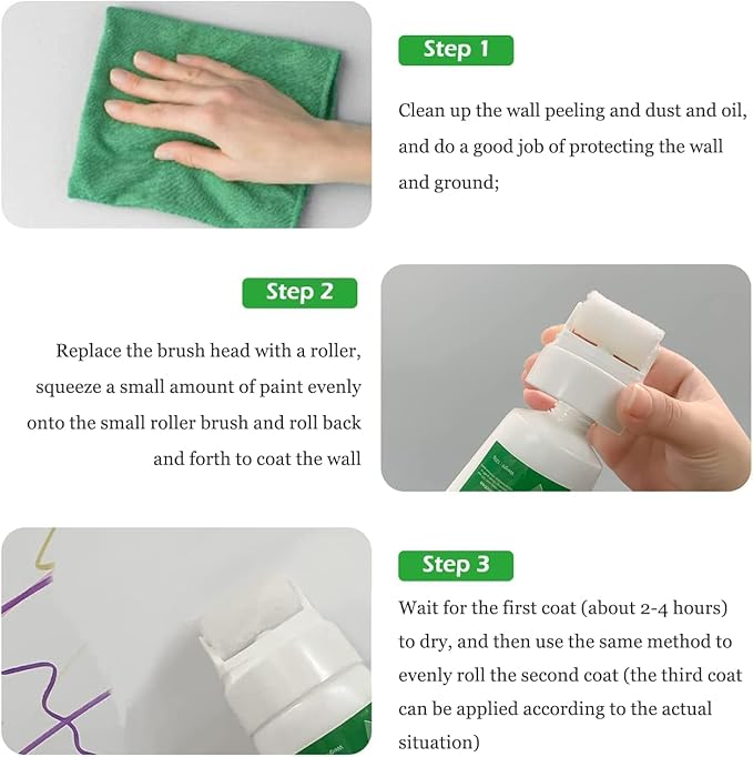 Wall Paint Stain Remover Small Rolling 100 gm with Brush Roller