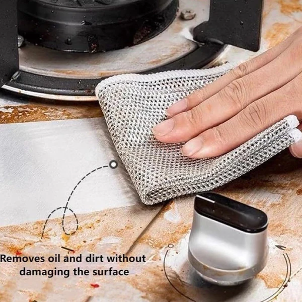 ✨ Non Scratch Dish Wash Cloth GET FREE Steel Over Cookware Cleaning Paste😍