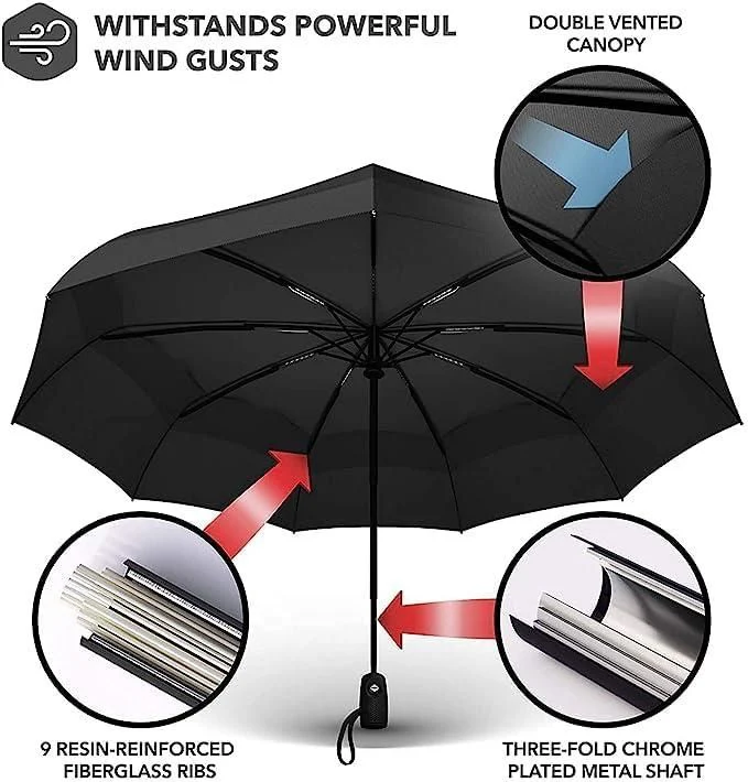 ☔Compact Automatic Open Close Lightweight Umbrella GET FREE Silicone Shoes Cover 😍