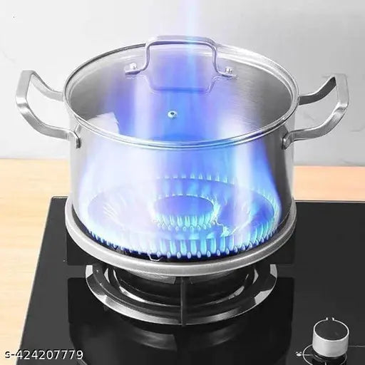 Gas Stove Silver Burner Stand/Gas Saver Jali Ring (Pack 2) Fire & Windproof Energy Saving