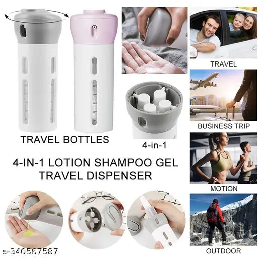 4 in 1 Travel Refillable Cosmetic Containers Set Liquid Storage Box