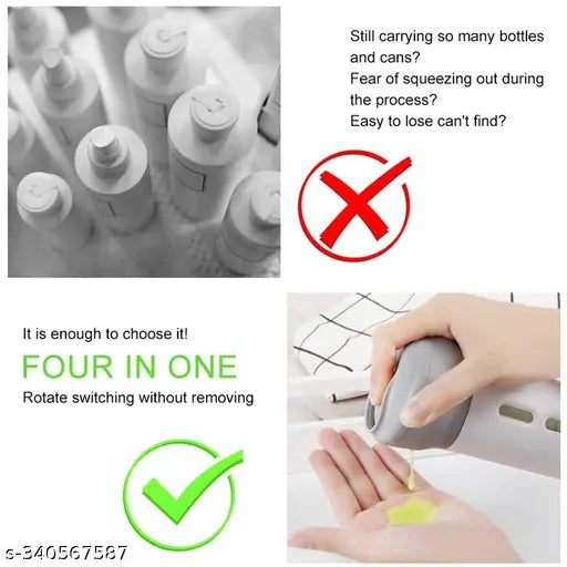 4 in 1 Travel Refillable Cosmetic Containers Set Liquid Storage Box