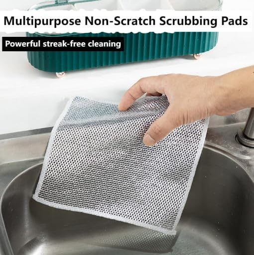 ✨ Non Scratch Dish Wash Cloth GET FREE Steel Over Cookware Cleaning Paste😍