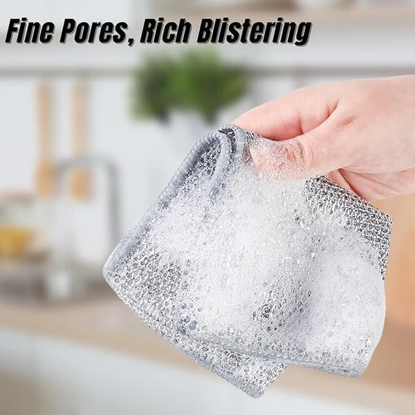 ✨ Non Scratch Dish Wash Cloth GET FREE Steel Over Cookware Cleaning Paste😍