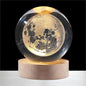 KAZETEC 3D Crystal Ball LED Moon Night Light,3D Laser Engraving, Magical Decoration Warm Light