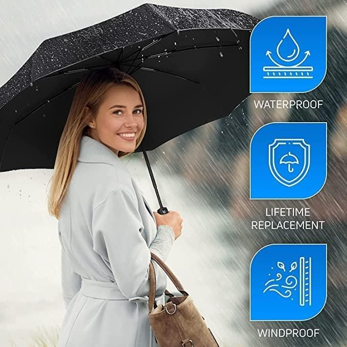 ☔Compact Automatic Open Close Lightweight Umbrella GET FREE Silicone Shoes Cover 😍