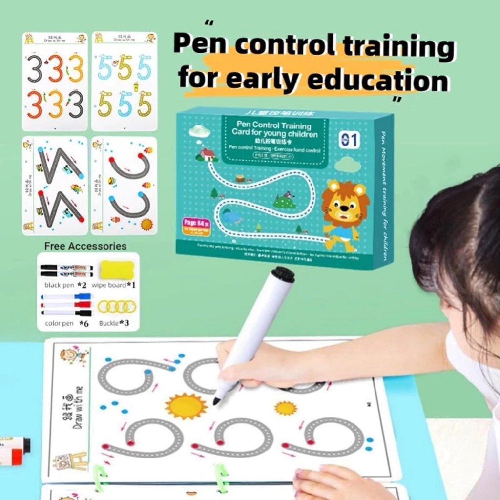 Hand Writing Pen Control Training Practice Book 64 page