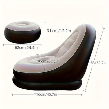 Inflatable Chair Lazy Sofa With Footrest