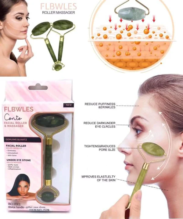 ✨FLBWLES CONTOW FACIAL ROLLER & MASSAGER WITH STONE,PROFESSIONAL