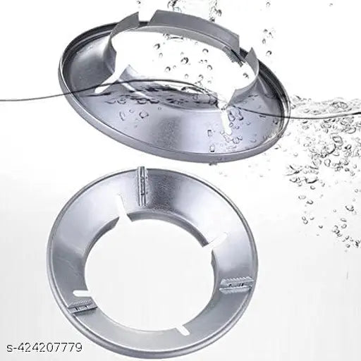 Gas Stove Silver Burner Stand/Gas Saver Jali Ring (Pack 2) Fire & Windproof Energy Saving