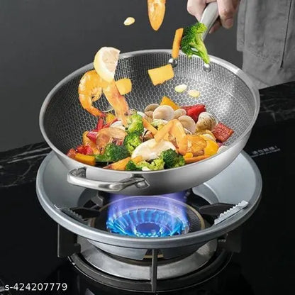 Gas Stove Silver Burner Stand/Gas Saver Jali Ring (Pack 2) Fire & Windproof Energy Saving