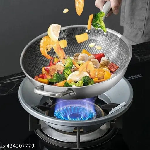 Gas Stove Silver Burner Stand/Gas Saver Jali Ring (Pack 2) Fire & Windproof Energy Saving